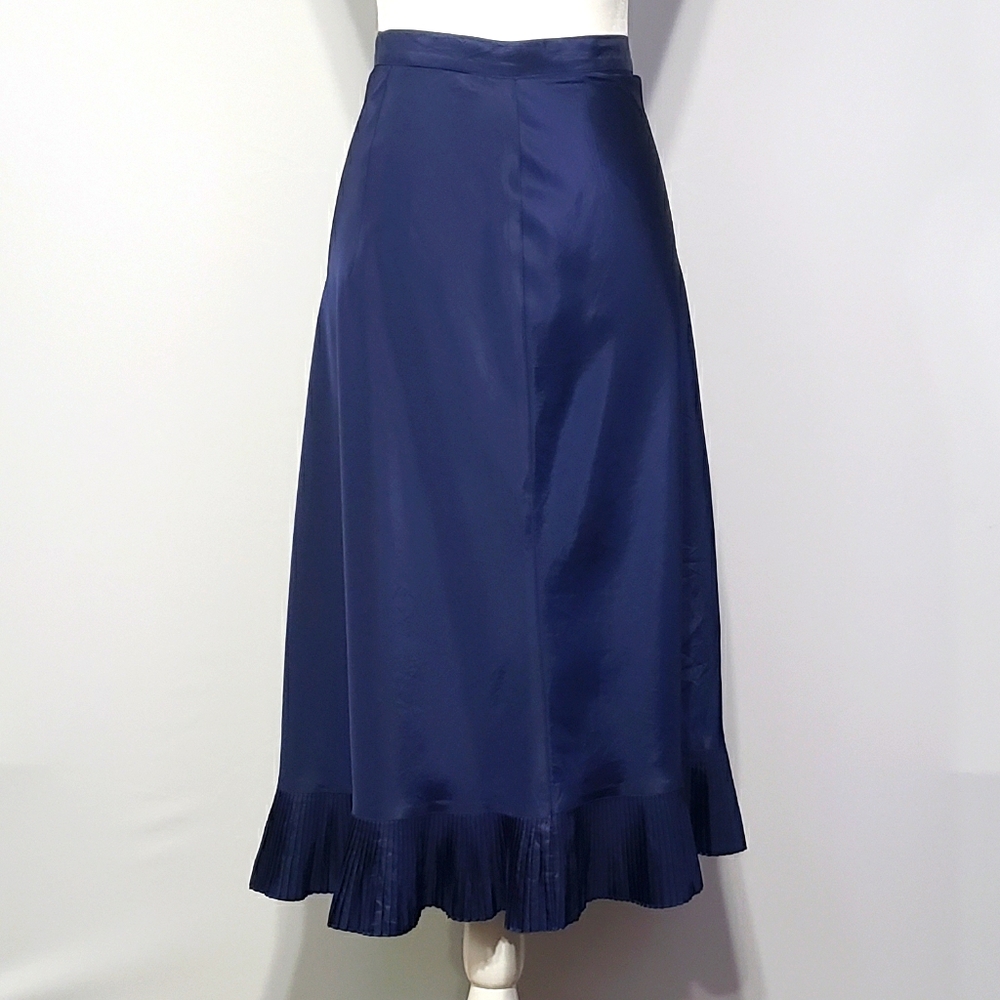 Val Mode Vintage High Waist Blue Slip Skirt